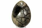 Septarian Dragon Egg Geode - Black Crystals #110882-4